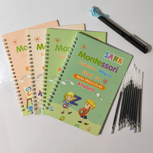 LIBRO CALIGRAFIA  ESP MONTESSORI SET X4